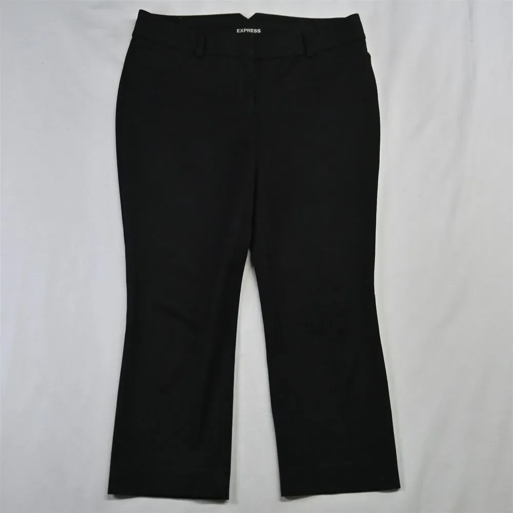 Express 4 Black‎ Straight Cropped Stretch Womens Dress Pants